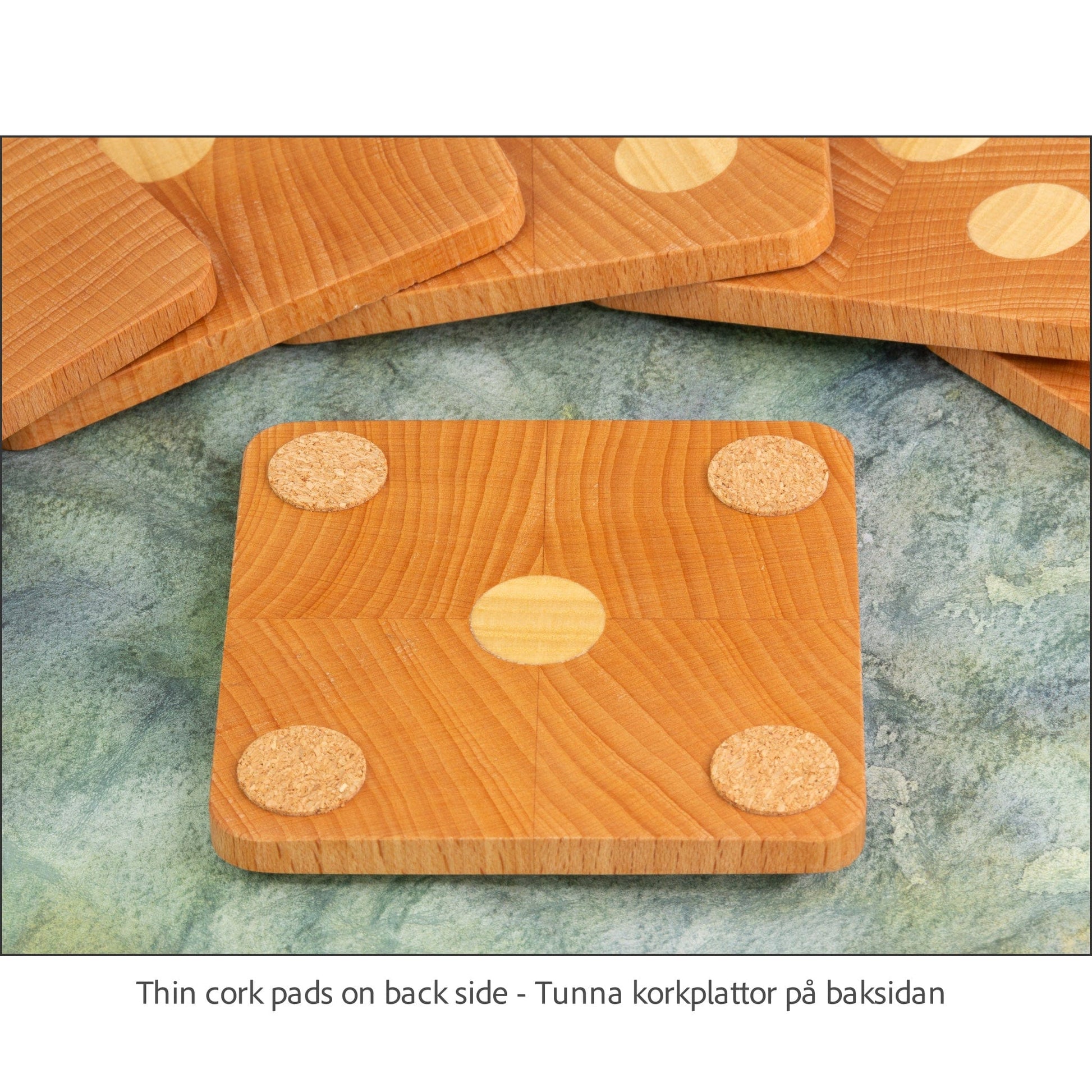 WoodMovement Wooden coasters DIE - Set of Six Wooden Coasters with Die Pattern #CO-DI01